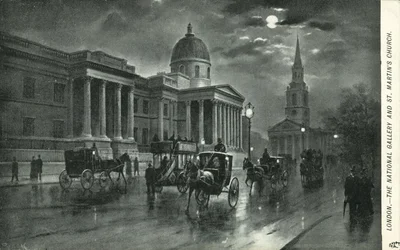 La Galería Nacional y la Iglesia de St. Martin, Londres